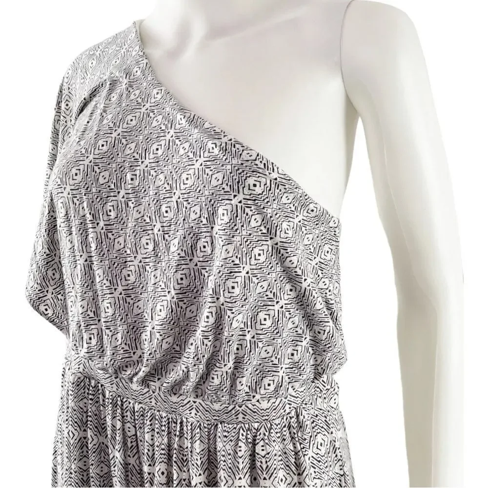 Anthropologie Maeve White & Black JAMIE One Shoulder Wide Leg Jumpsuit | MP